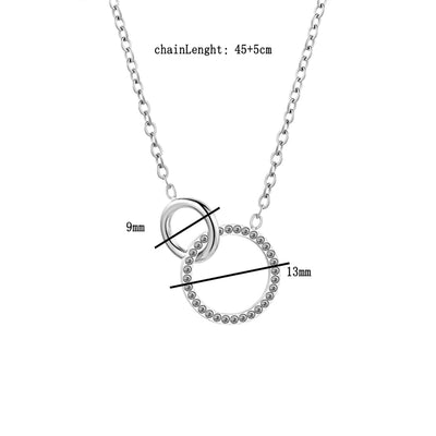 Jewelry Elegant Simple Style Commute Circle 304 Stainless Steel Rose Gold Plated Pendant Necklace