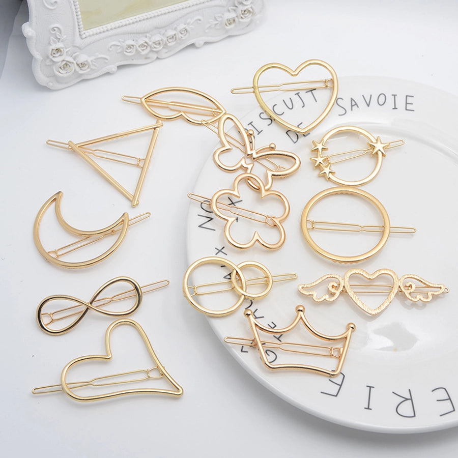fashion geometric metal plating hair clip