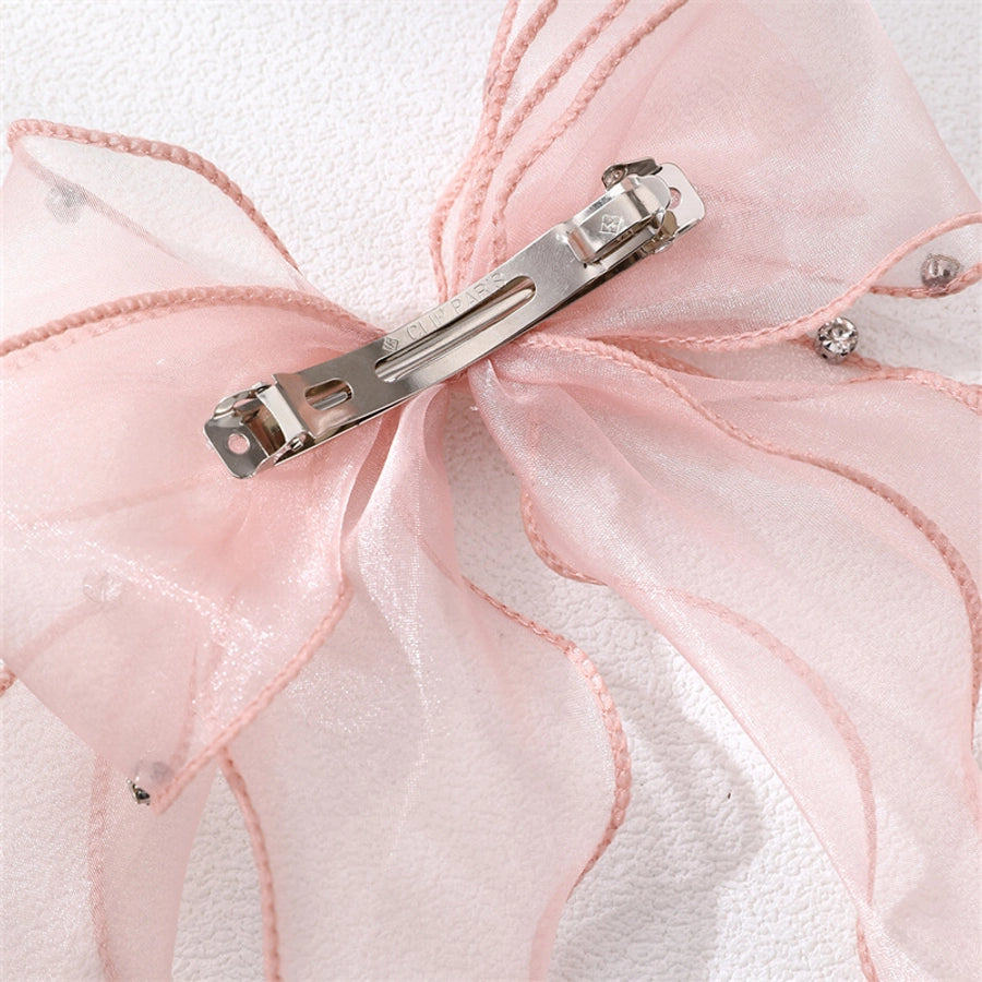 women's sweet solid color bow knot cloth hair clip