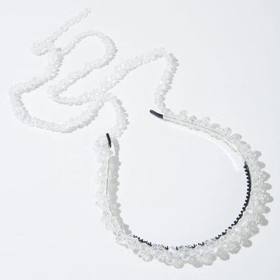 Women's Elegant Luxurious Solid Color Alloy Cloth Inlay Glass Hair Band