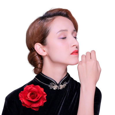 red rose flower hair clip prom party simulation flowers corsage bride 11cm hair card