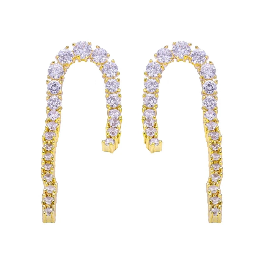 1 Pair Vintage Style Classic Style Geometric Plating Copper Zircon Drop Earrings