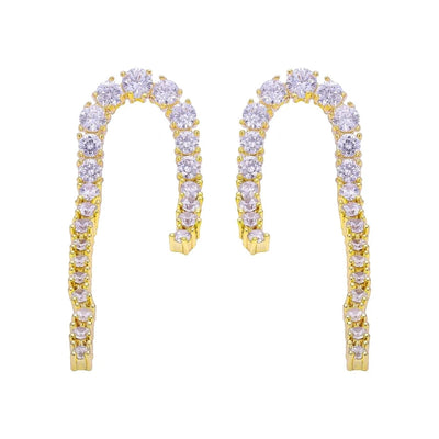 1 Pair Vintage Style Classic Style Geometric Plating Copper Zircon Drop Earrings