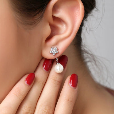 1 Pair Simple Style Classic Style Solid Color Inlay Copper Pearl Zircon Ear Studs