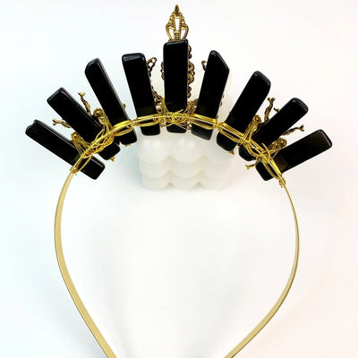 retro crown plastic resin patchwork hair band