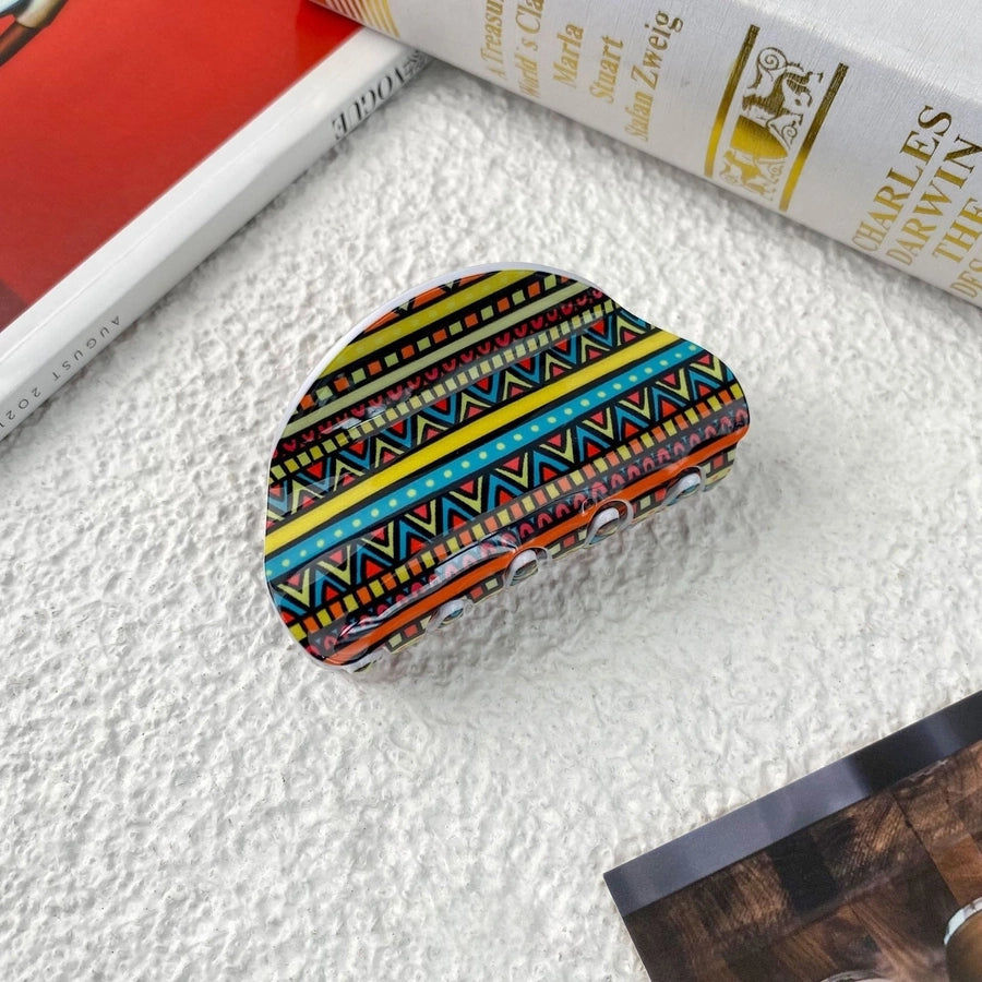 Women's Casual Bohemian Printing Acetic acid sheets Hair Claws