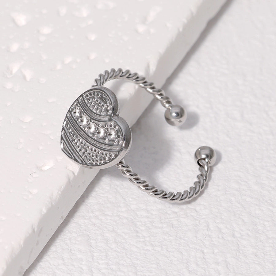 Jewelry Sweet Simple Style IG Style Heart Shape 304 Stainless Steel 18K Gold Plated Stainless Steel Rings