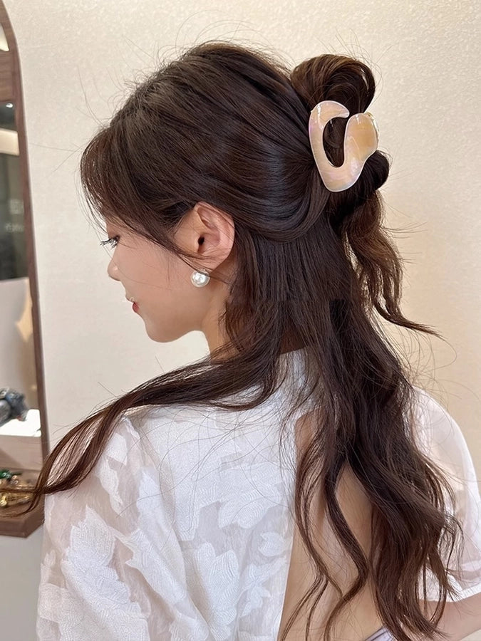 women's elegant retro solid color acetic acid sheets hair claws