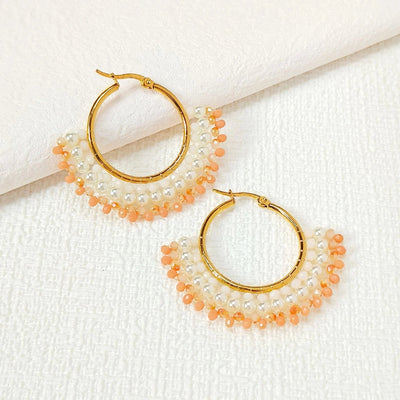 exclusive for  famous fan-shaped earrings original handmade beaded earrings  jewelry manufacturers supply