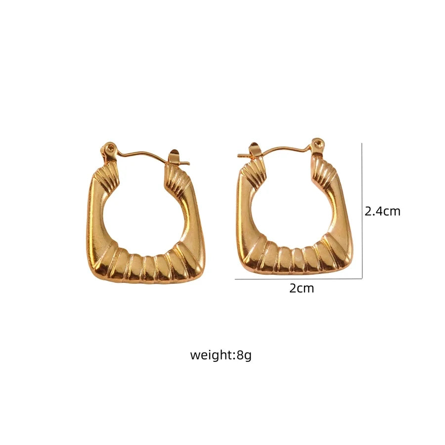1 Pair Simple Style Classic Style Commute Geometric Heart Shape Strawberry Hollow Out 304 Stainless Steel Imitation Gold  Earrings Ear Studs