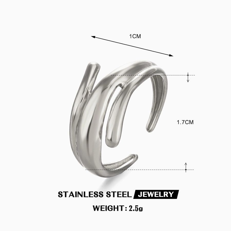 Jewelry Simple Style Irregular 304 Stainless Steel 18K Gold Plated Polishing Rings