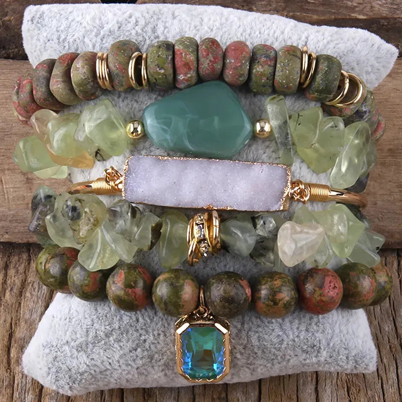 Vintage Style Simple Style Geometric natural stone Beaded Chain Bracelets In Bulk