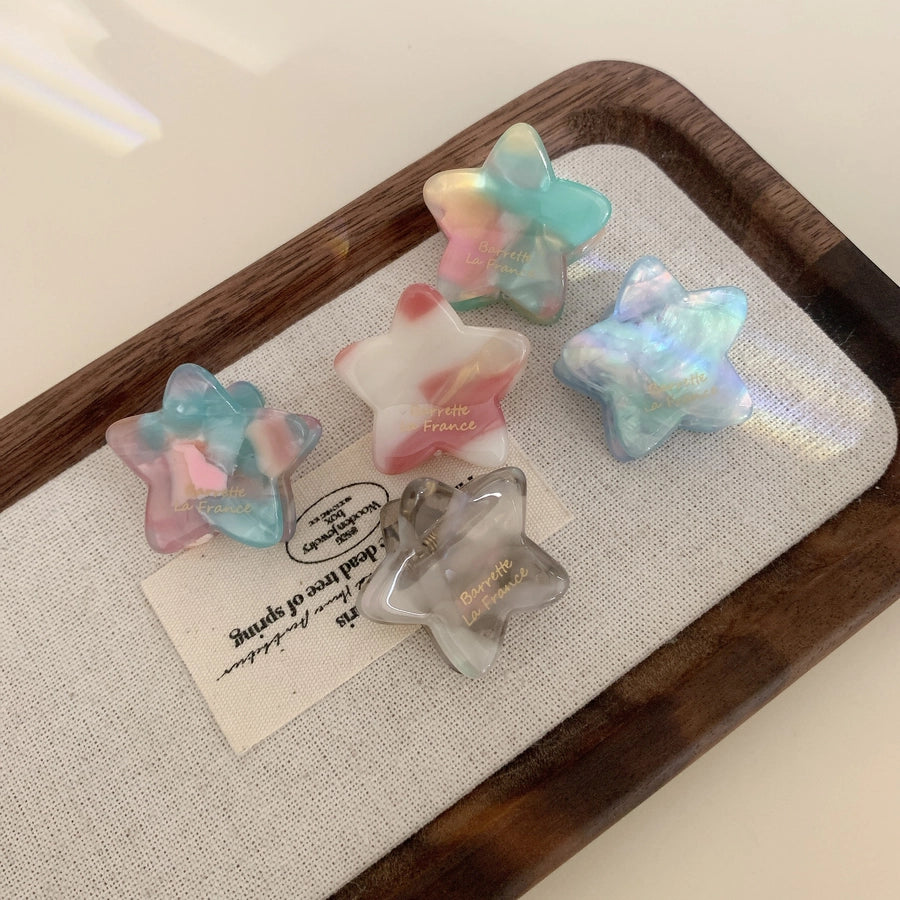 Women's Elegant Simple Style Streetwear Star Acetic acid sheets Hair Claws