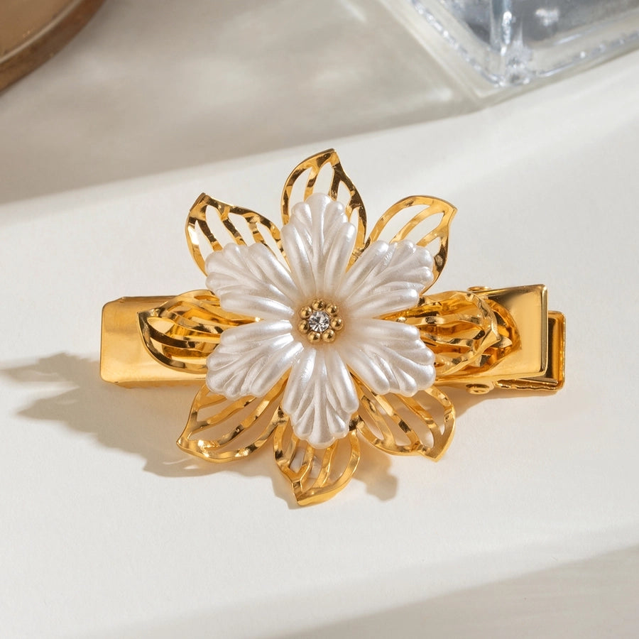 Women's Classic Style Flower 304 Stainless Steel Hair Clip