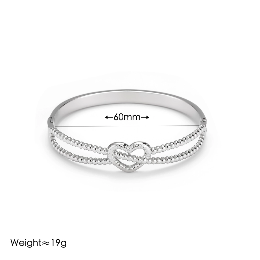 Vintage Style Classic Style Heart Shape 304 Stainless Steel 18K Gold Plated Bangle In Bulk