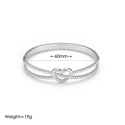 Vintage Style Classic Style Heart Shape 304 Stainless Steel 18K Gold Plated Bangle In Bulk