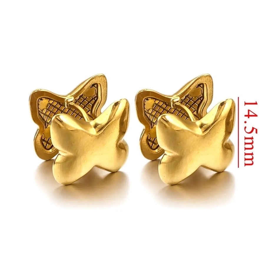 1 Pair Simple Style Classic Style Star Solid Color Plating 304 Stainless Steel Earrings