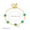Vintage Style Round 304 Stainless Steel Turquoise Bracelets In Bulk
