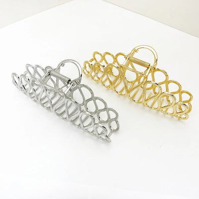 Women's Elegant Simple Style Solid Color Alloy Hollow Out Hair Claws