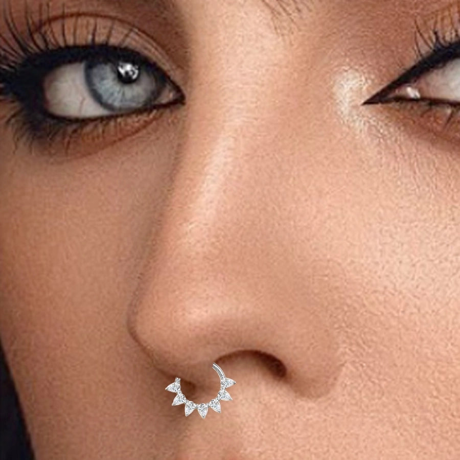 1 Piece Nose Rings & Studs Luxurious Shiny Round Pure Titanium Titanium Alloy Zircon 14K Gold Plated White Gold Plated Ear Cartilage Rings & Studs Nose Rings & Studs