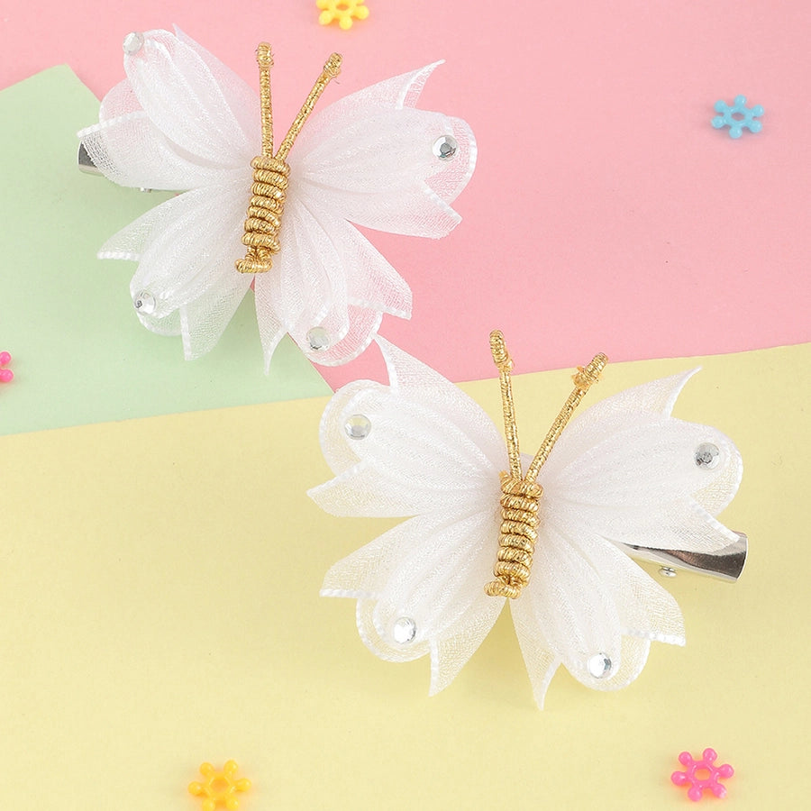 kid's cartoon style butterfly cloth knitting hair clip