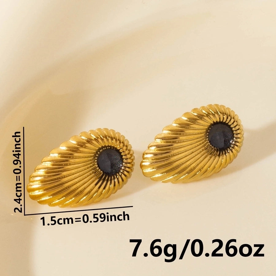 1 Pair Simple Style Geometric Water Droplets 304 Stainless Steel Ear Studs