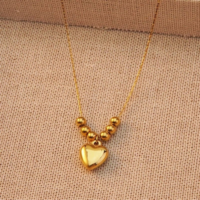 Jewelry Basic Sweet Classic Style Heart Shape 304 Stainless Steel 18K Gold Plated Plating Pendant Necklace