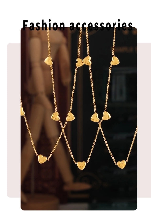 Jewelry Casual Beach Simple Style Heart Shape Titanium Steel Necklace