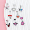 1 Piece Lip Rings Sexy Classic Style Heart Shape Smile Face Butterfly Pure Titanium Titanium Alloy Epoxy Plating Acrylic Rhinestones Glass White Gold Plated Belly Rings
