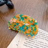 cute color block acetic acid sheets printing hair claws