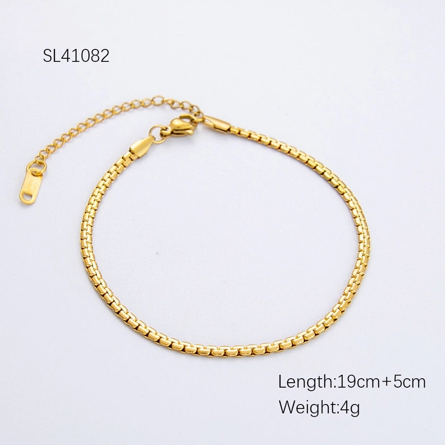 Casual Simple Style Solid Color 304 Stainless Steel Bracelets In Bulk
