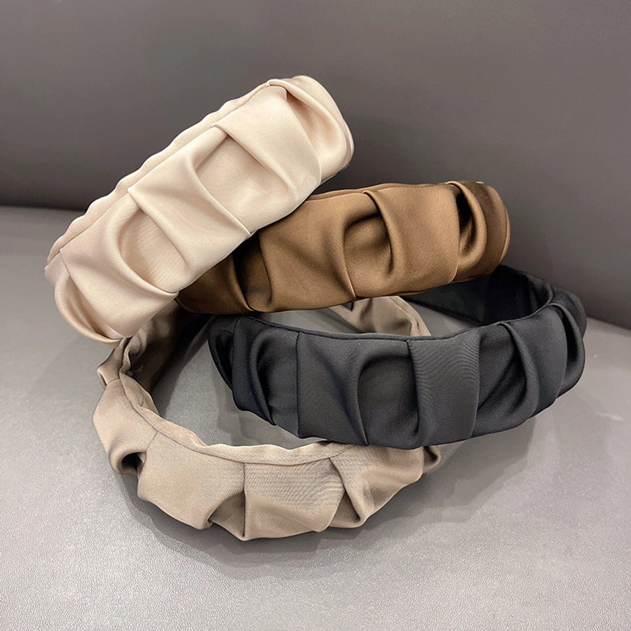 Women's Simple Style Solid Color Cloth Pleated Hair Band