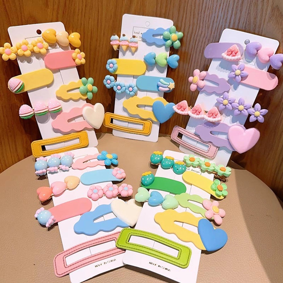 sweet heart shape flower bow knot plastic resin hair clip