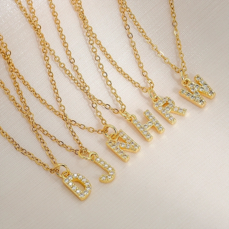 Jewelry Basic Retro Classic Style Letter 304 Stainless Steel Copper Pendant Necklace