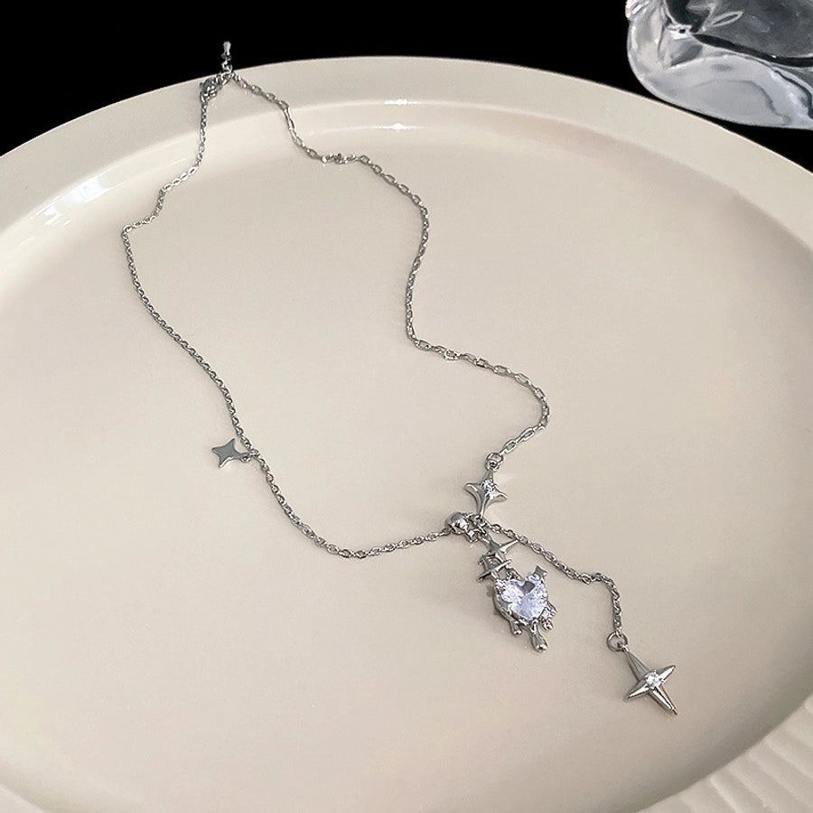 Copper Plating Heart Shape Pendant Necklace