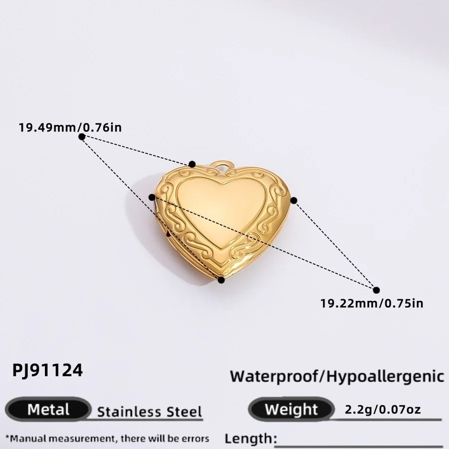 Jewelry Simple Style Classic Style Heart Shape 304 Stainless Steel Plating Pendant Necklace