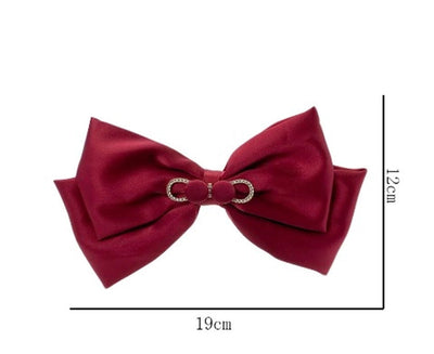 Women's Elegant Sweet Bow Knot Cloth Inlay Rhinestones Hair Clip