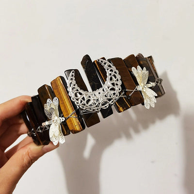 Women's Simple Style Commute Color Block Alloy Inlay Natural Stone Gem Crystal Crown