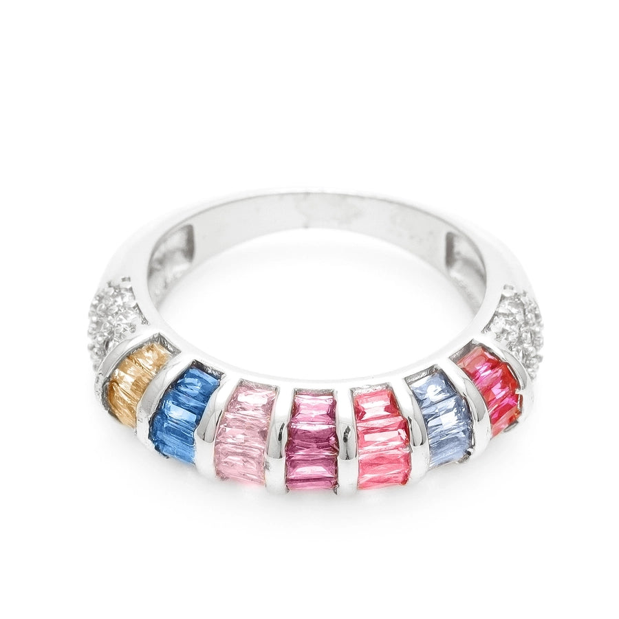 Copper Plating Geometric Zircon Copper Rings