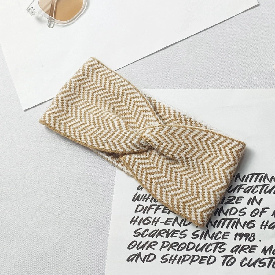 Women's Casual Simple Style Stripe yarn Rib-Knit Hair Band