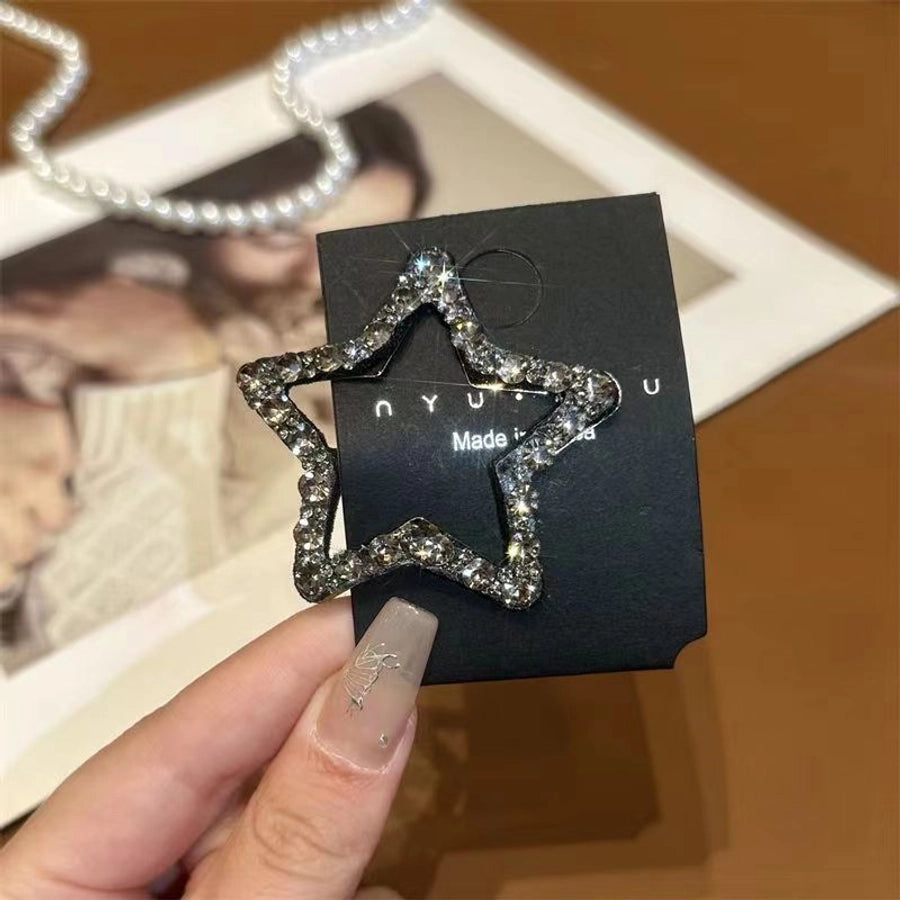 Women's Simple Style Classic Style Star Rhinestone Inlay Rhinestones Hair Clip