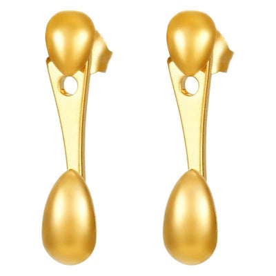 1 Pair Simple Style Water Droplets 304 Stainless Steel 18K Gold Plated Ear Studs