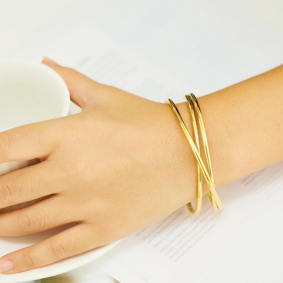 IG Style Retro Simple Style Knot 304 Stainless Steel Bangle In Bulk