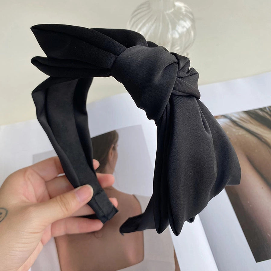 korean satin bowknot wide-brimmed headband