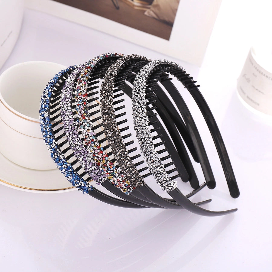 women's elegant sweet color block plastic handmade hair band