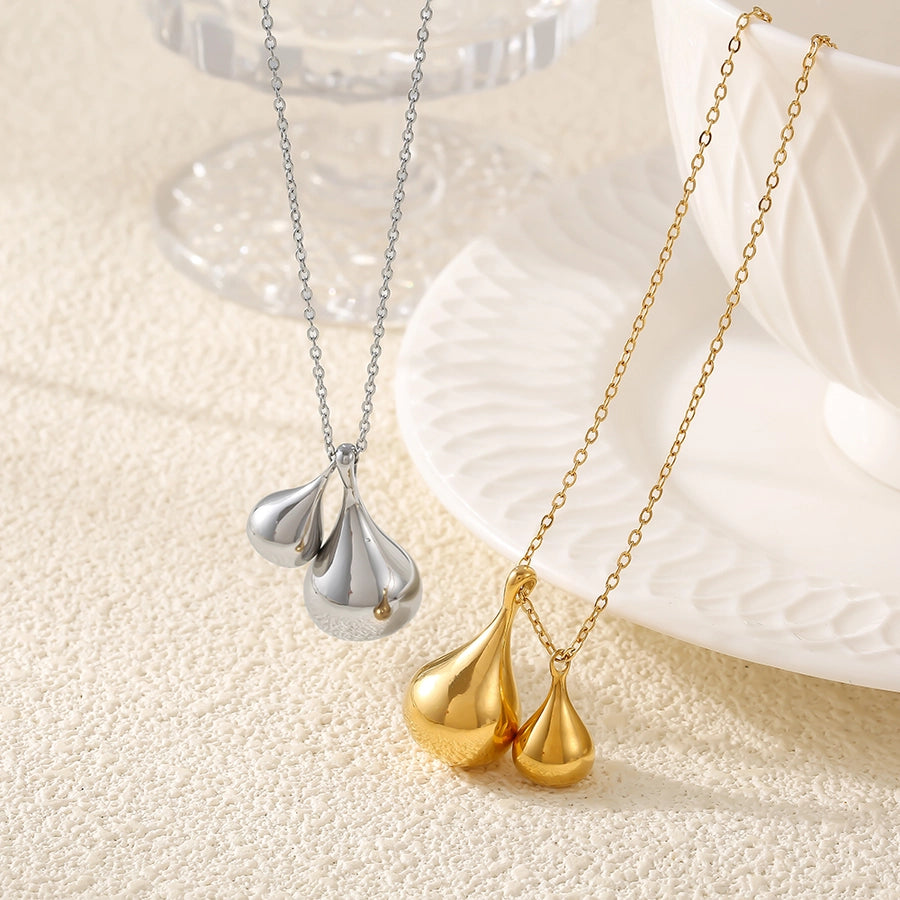 Jewelry Preppy Style Simple Style Artistic Water Droplets 304 Stainless Steel Sweater Chain