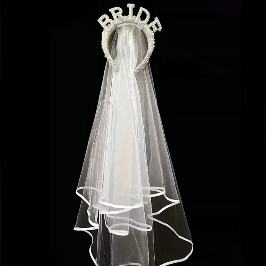 Women's Lady Geometric Artificial Pearl Cloth Rhinestone Hair Band