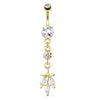 1 Piece Belly Rings Simple Style Moon 316 Stainless Steel  Inlay Zircon