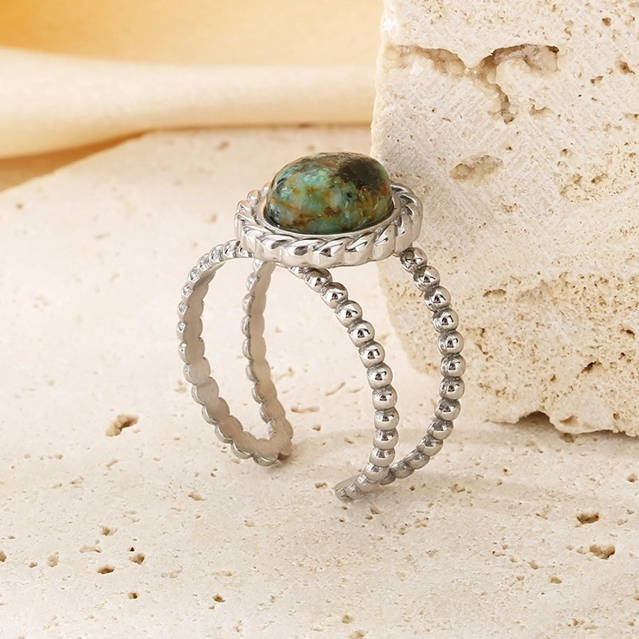 Jewelry Vintage Style Geometric 304 Stainless Steel 18K Gold Plated Open Rings