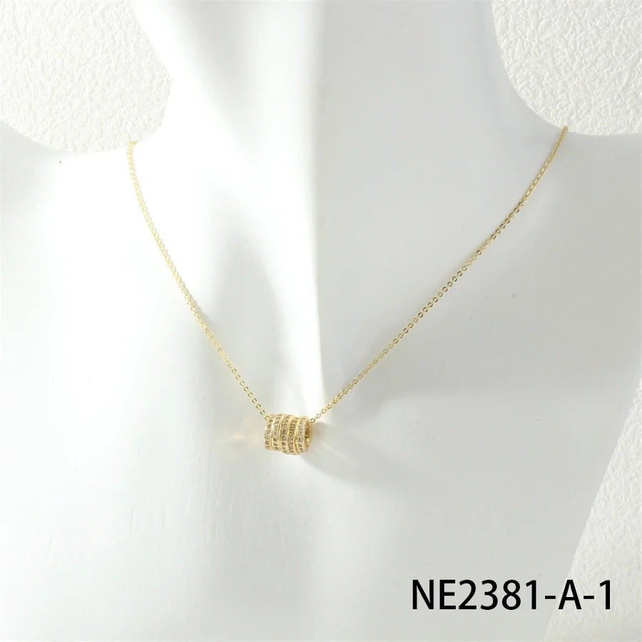 Jewelry Lady Simple Style Geometric Copper Zircon Necklace